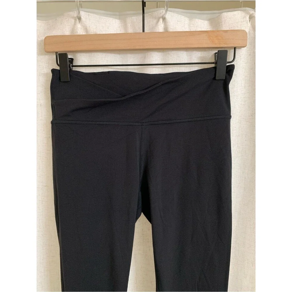 lululemon Align Asymmetrical Waist 25” Black Mid High-Waist Back Leggings